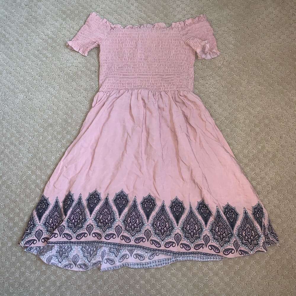 Pink off the shoulder dress